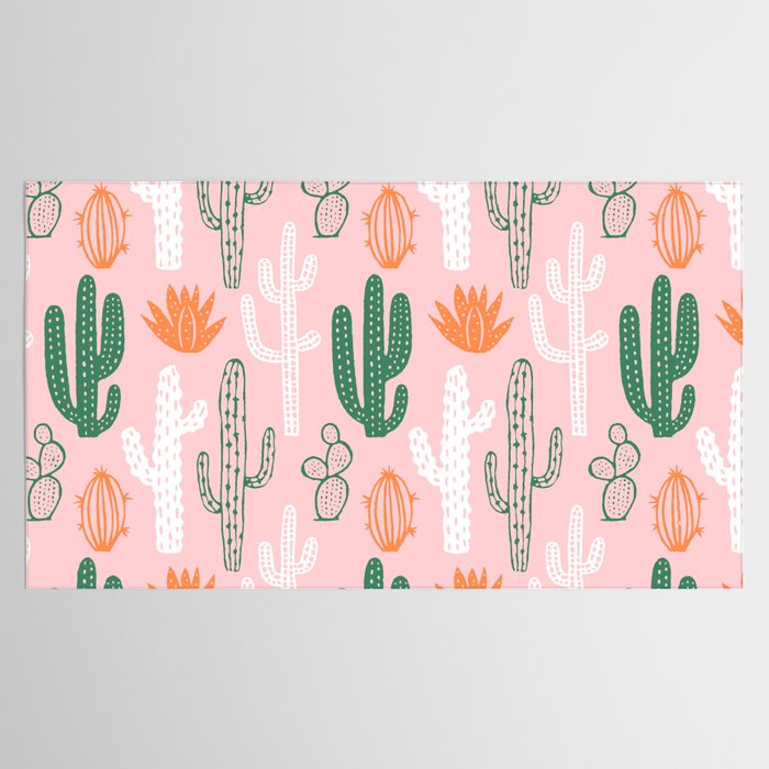 Retro hand drawn cactus plant pattern Tablecloth Gallery Image 2