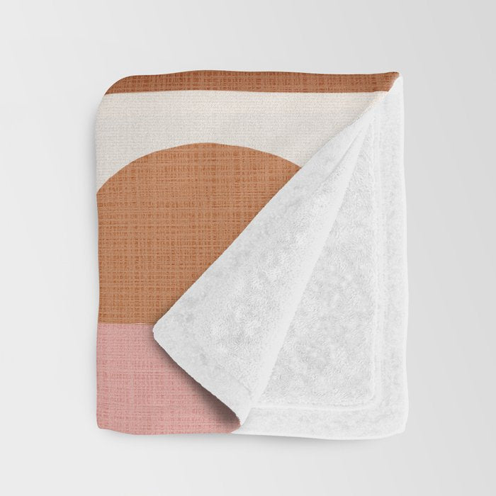 Minimal abstract sun and moon collage Throw Blanket Gallery Image 3