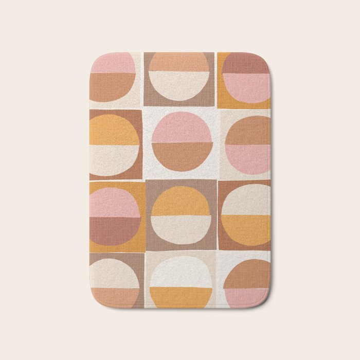 Minimal abstract sun and moon collage Bath Mat Gallery Image 1