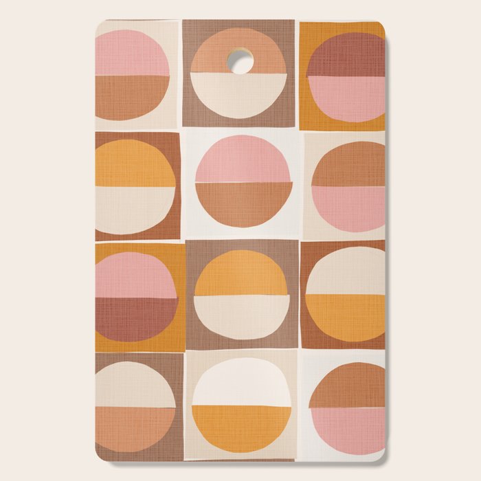 Minimal abstract sun and moon collage Cutting Board Gallery Image 1