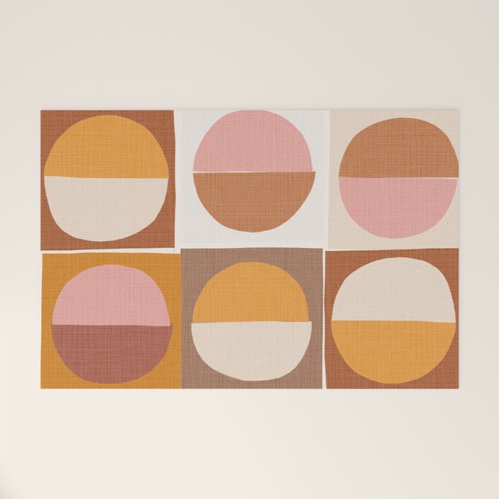 Minimal abstract sun and moon collage Welcome Mat Gallery Image 1