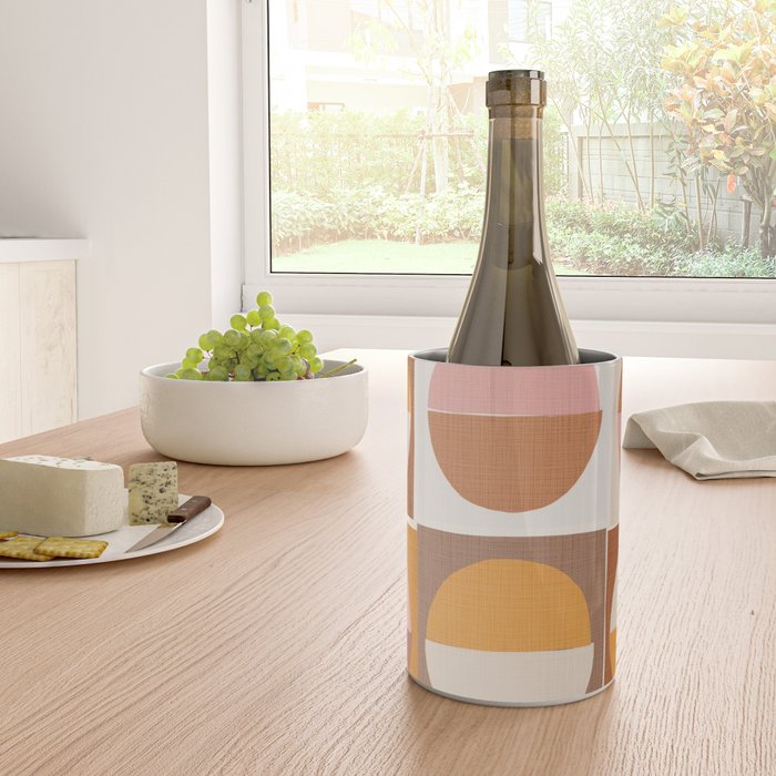 Minimal abstract sun and moon collage Wine Chiller Gallery Image 4