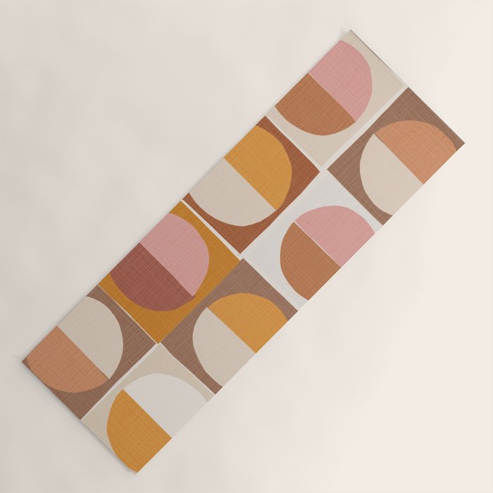 Minimal abstract sun and moon collage Yoga Mat Gallery Image 1