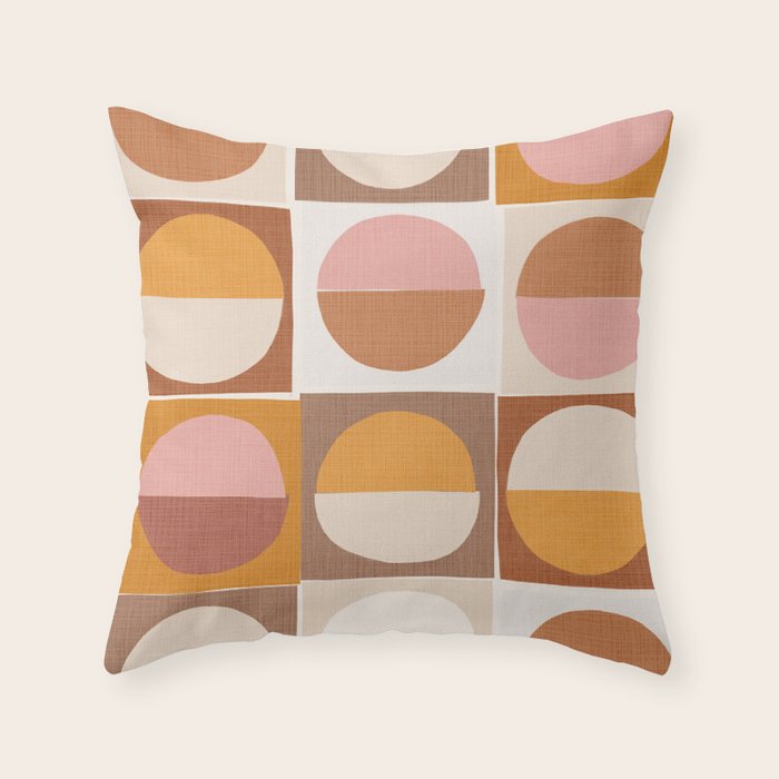 Minimal abstract sun and moon collage Throw Pillow Gallery Image 6