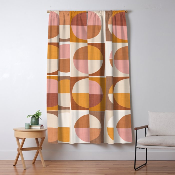 Minimal abstract sun and moon collage Window Curtain Gallery Image 5