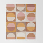 Minimal abstract sun and moon collage Throw Blanket Gallery Image 2