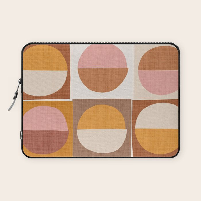 Minimal abstract sun and moon collage Laptop Sleeve Gallery Image 1