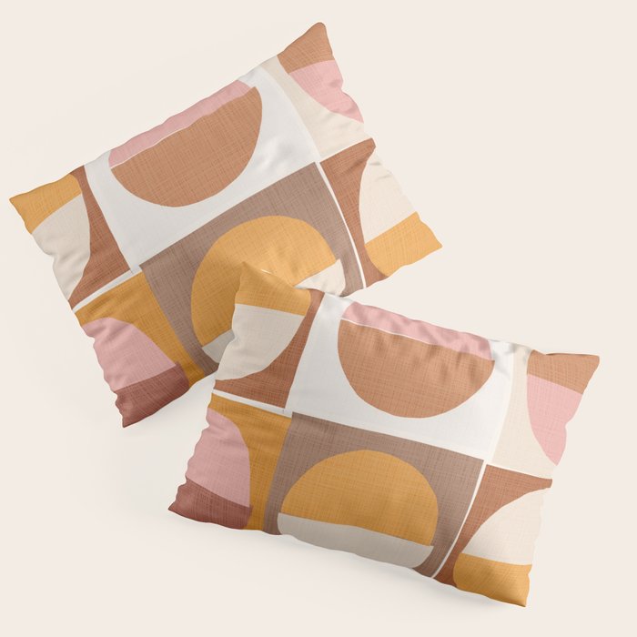 Minimal abstract sun and moon collage Pillow Sham Gallery Image 1