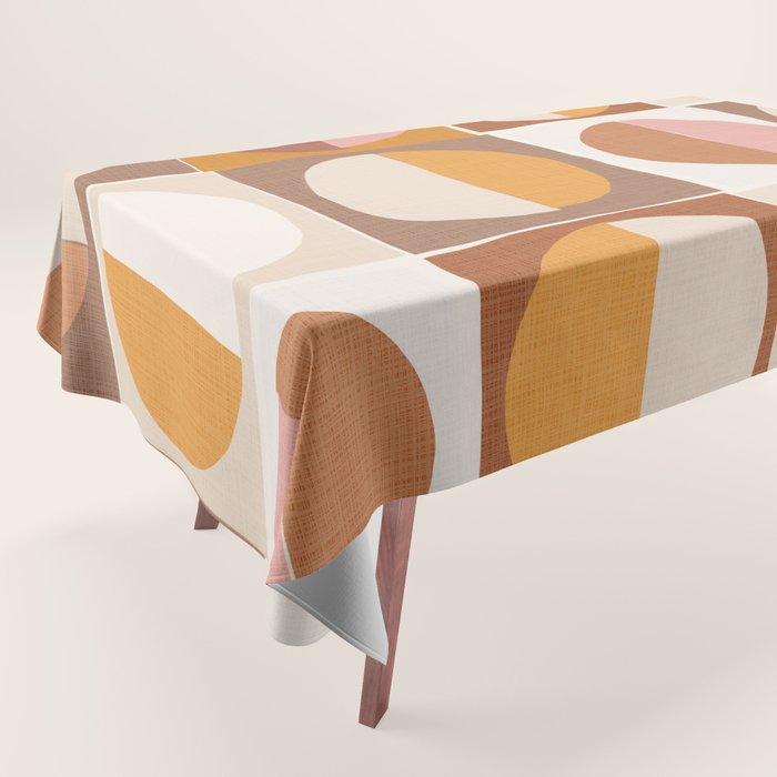 Minimal abstract sun and moon collage Tablecloth Gallery Image 1