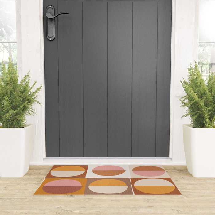 Minimal abstract sun and moon collage Welcome Mat Gallery Image 3
