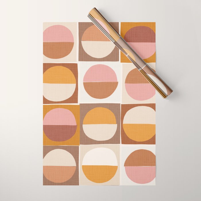 Minimal abstract sun and moon collage Wrapping Paper Gallery Image 1