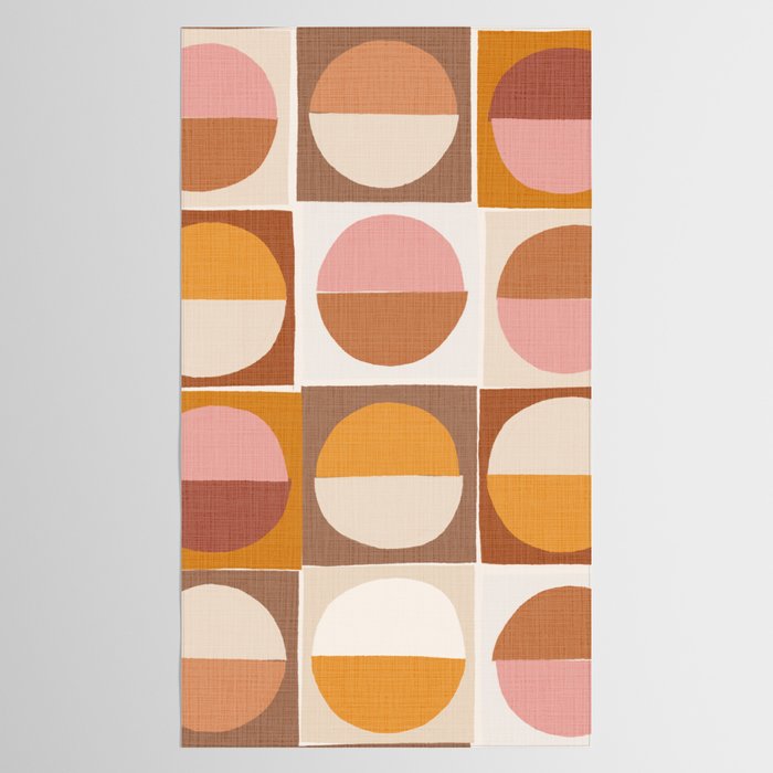 Minimal abstract sun and moon collage Tablecloth Gallery Image 2