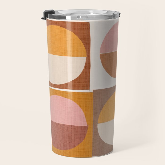 Minimal abstract sun and moon collage Travel Mug Gallery Image 3