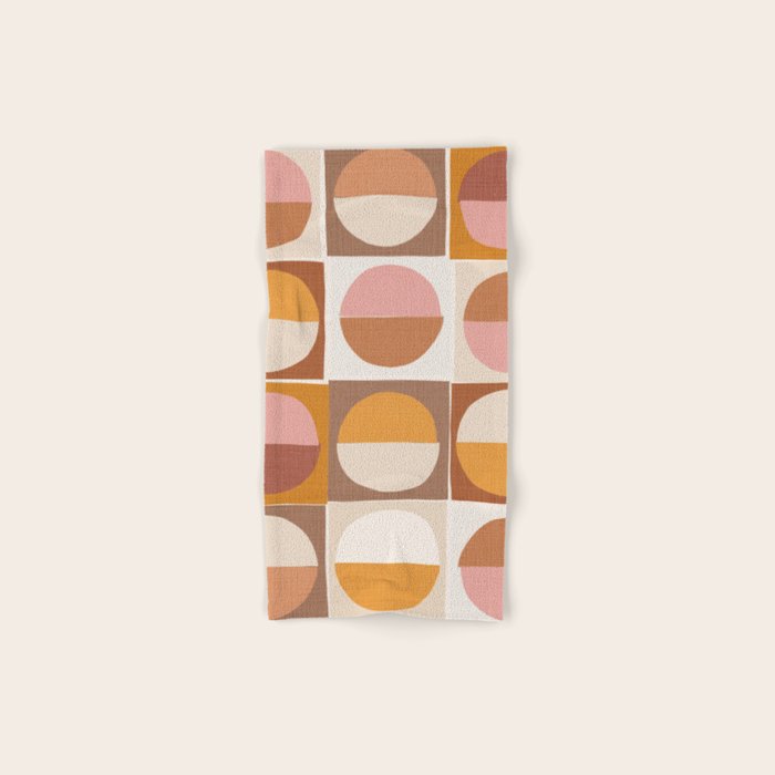 Minimal abstract sun and moon collage Bath Towel Gallery Image 1