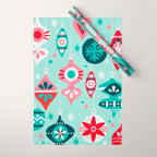 Christmas Ornaments - Mint Palette Wrapping Paper Gallery Image 1