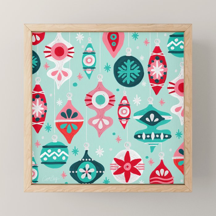 Christmas Ornaments - Mint Palette Mini Art Print Gallery Image 1