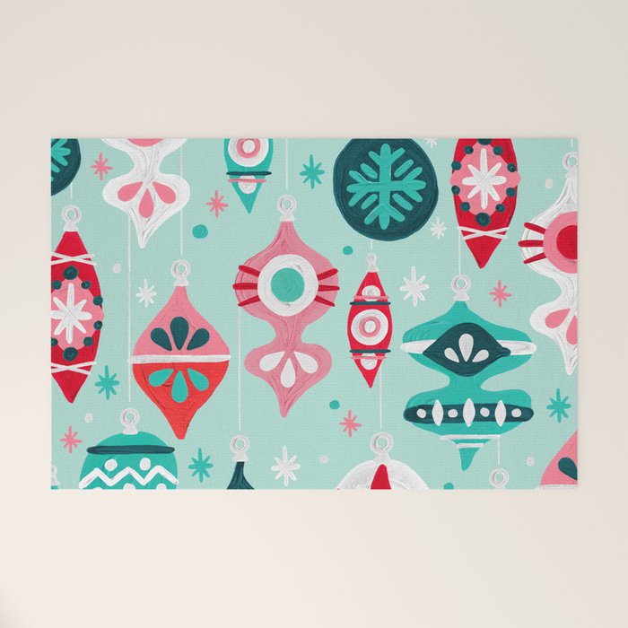 Christmas Ornaments - Mint Palette Welcome Mat Gallery Image 1