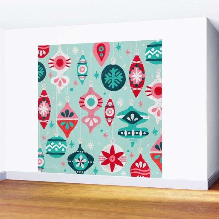 Christmas Ornaments - Mint Palette Wall Mural Gallery Image 2