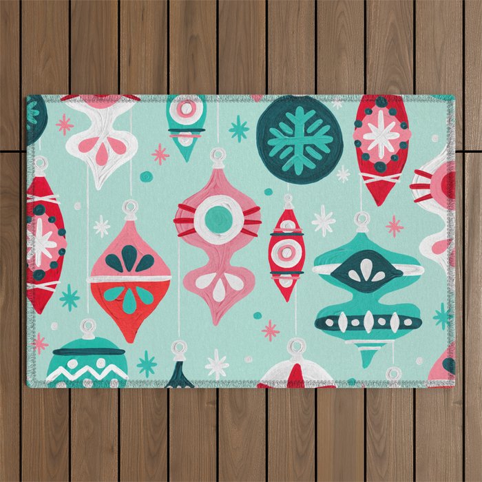 Christmas Ornaments - Mint Palette Outdoor Rug Gallery Image 1