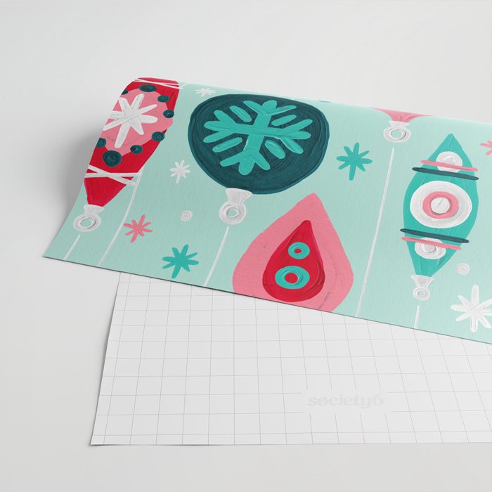 Christmas Ornaments - Mint Palette Wrapping Paper Gallery Image 2