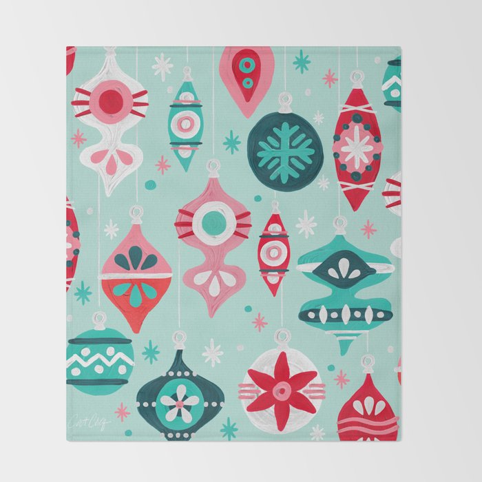 Christmas Ornaments - Mint Palette Throw Blanket Gallery Image 2