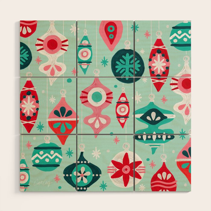 Christmas Ornaments - Mint Palette Wood Wall Art Gallery Image 1