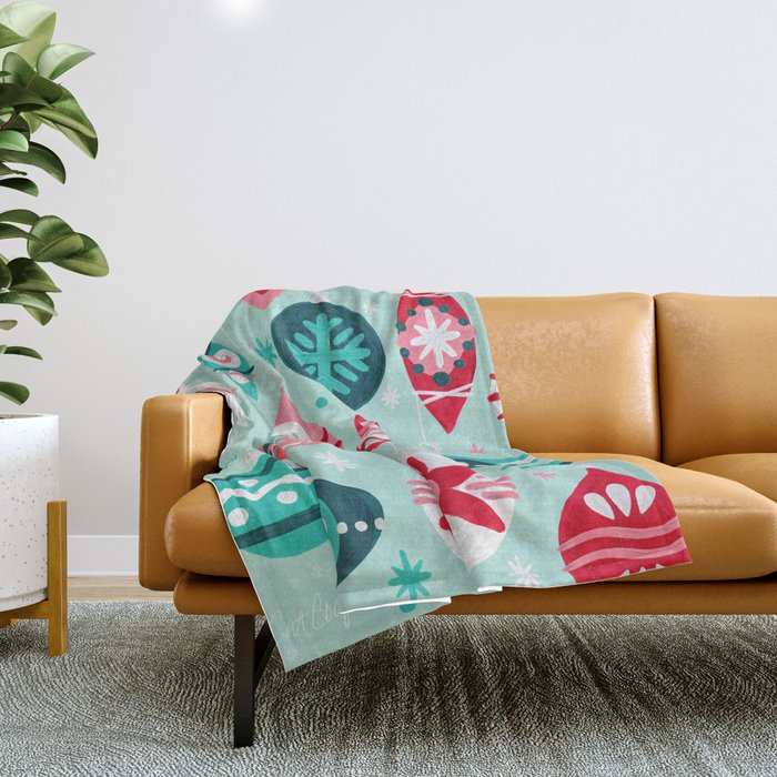 Christmas Ornaments - Mint Palette Throw Blanket Gallery Image 1