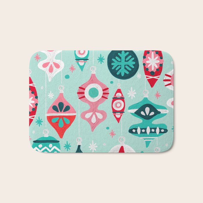 Christmas Ornaments - Mint Palette Bath Mat Gallery Image 1