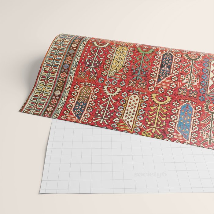 Shirvan Caucasian Antique Carpet Print Wrapping Paper Gallery Image 2