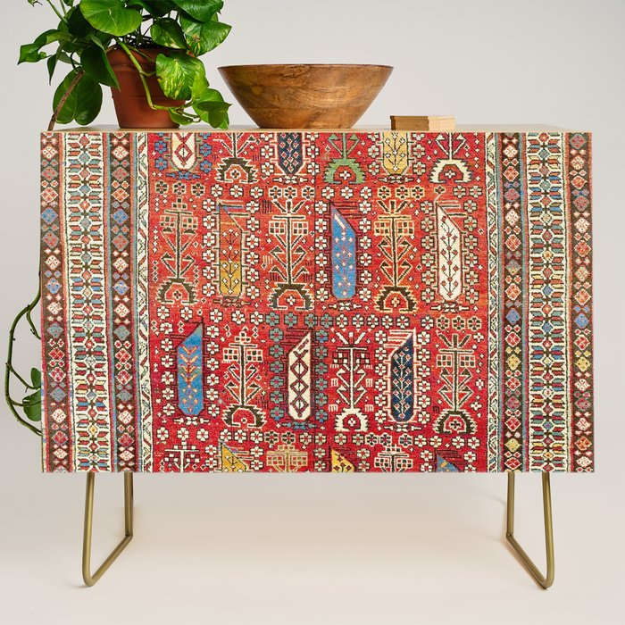 Shirvan Caucasian Antique Carpet Print Credenza Gallery Image 1