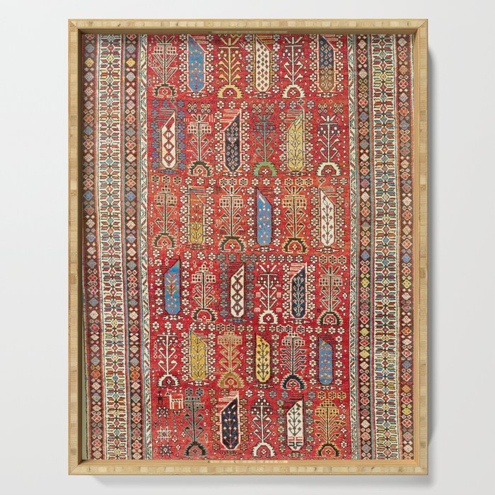 Shirvan Caucasian Antique Carpet Print Serving Tray Gallery Image 1