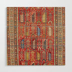 Shirvan Caucasian Antique Carpet Print Wood Wall Art Gallery Image 1