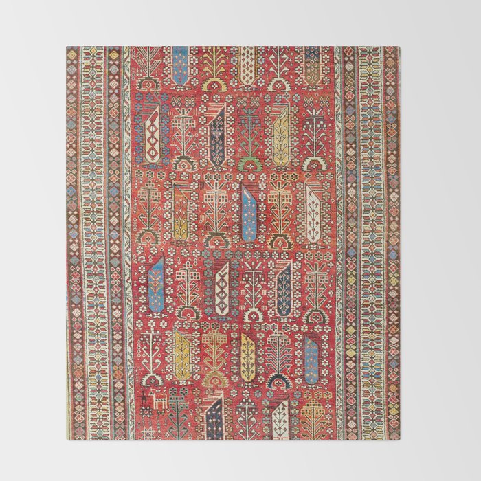 Shirvan Caucasian Antique Carpet Print Throw Blanket Gallery Image 2