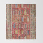 Shirvan Caucasian Antique Carpet Print Throw Blanket Gallery Image 2