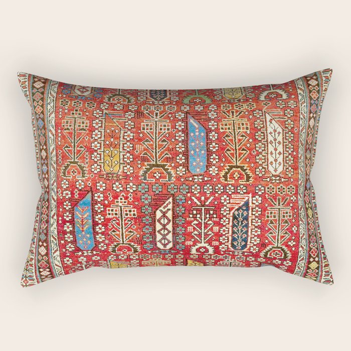Shirvan Caucasian Antique Carpet Print Rectangular Pillow Gallery Image 2