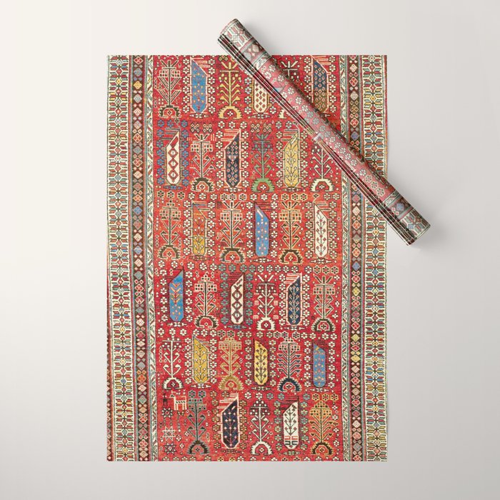 Shirvan Caucasian Antique Carpet Print Wrapping Paper Gallery Image 1