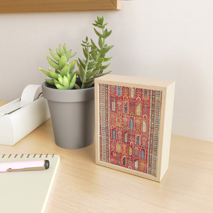 Shirvan Caucasian Antique Carpet Print Mini Art Print Gallery Image 2