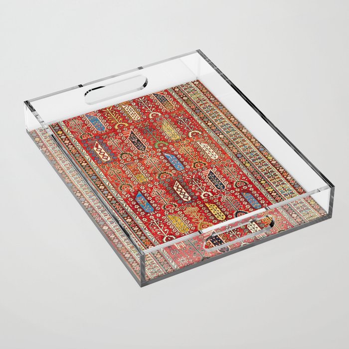 Shirvan Caucasian Antique Carpet Print Acrylic Tray Gallery Image 1