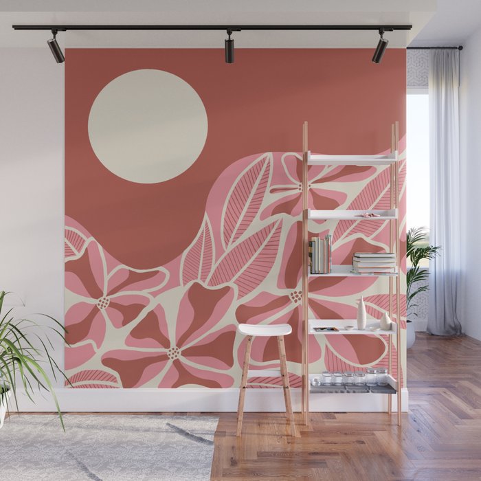 Hawaiian Sunset, Coral Wall Mural Gallery Image 1