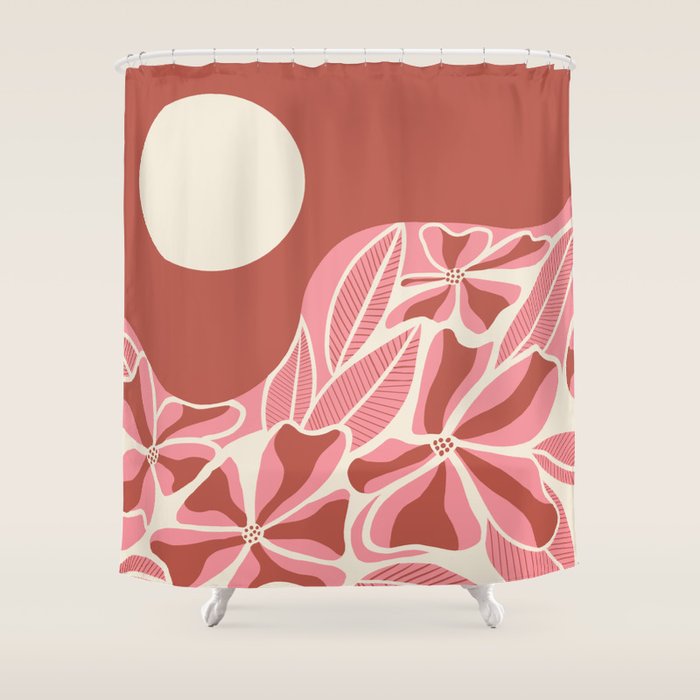Hawaiian Sunset, Coral Shower Curtain Gallery Image 1