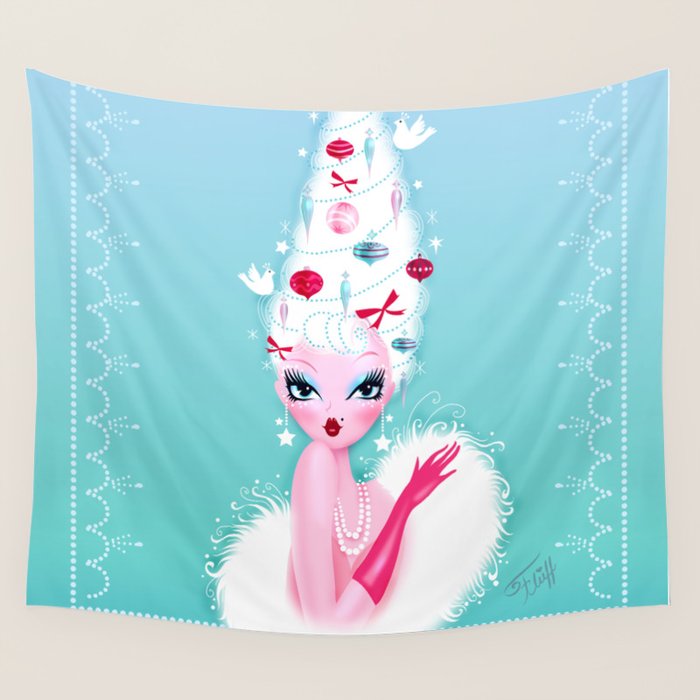 Christmas Coiffure Wall Tapestry Gallery Image 4