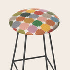 Retro Festive Sparkle Colorful Checker Stool Gallery Image 2