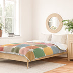 Retro Festive Sparkle Colorful Checker Duvet Cover Gallery Image 2