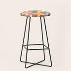 Retro Festive Sparkle Colorful Checker Stool Gallery Image 1