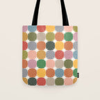 Retro Festive Sparkle Colorful Checker Tote Bag Gallery Image 1