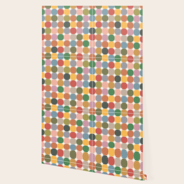 Retro Festive Sparkle Colorful Checker Wallpaper Gallery Image 2