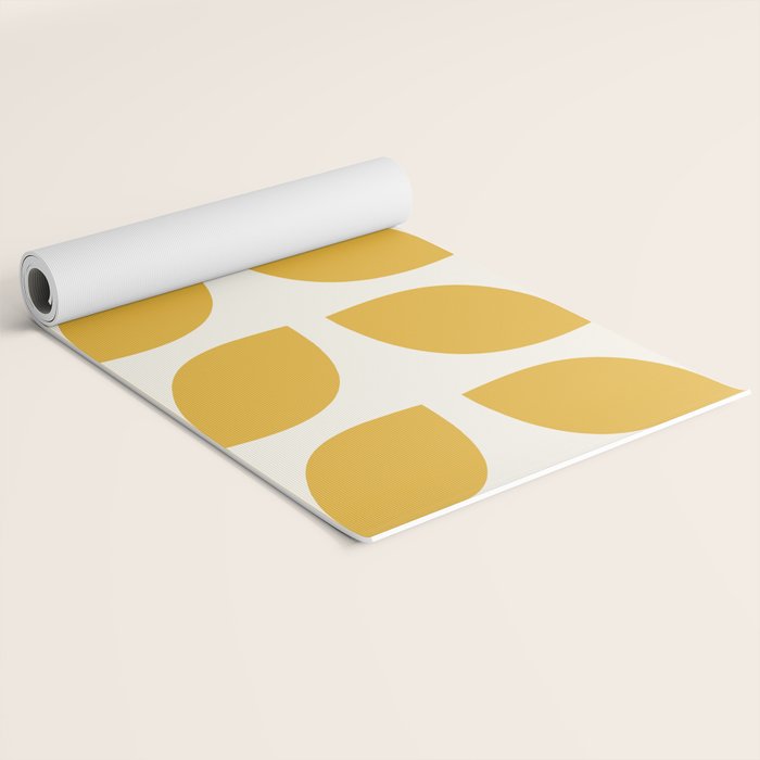 Mid Century Modern Leaves Yellow #society6 #buyart  Yoga Mat Gallery Image 2