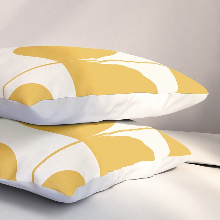 Mid Century Modern Leaves Yellow #society6 #buyart  Pillow Sham Gallery Image 3