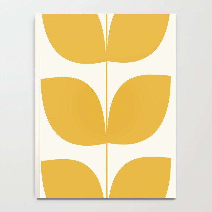 Mid Century Modern Leaves Yellow #society6 #buyart  Notebook Gallery Image 4