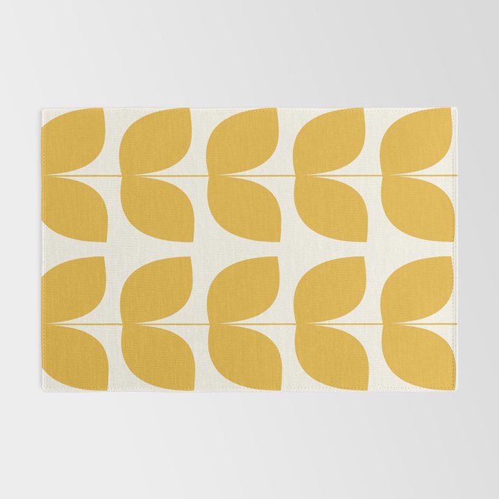 Mid Century Modern Leaves Yellow #society6 #buyart  Rug Gallery Image 2